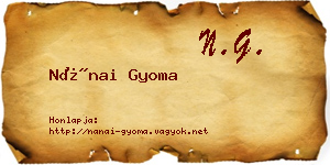 Nánai Gyoma névjegykártya